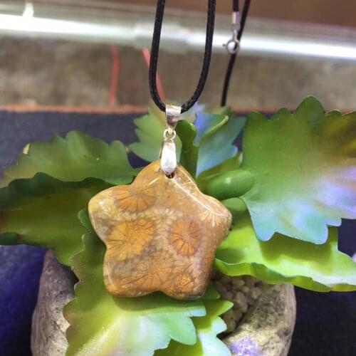 Strar shape natural Chrysanthemum stone pendant natural gemstone pendant DIY loose jewelry for woman for gift wholesale