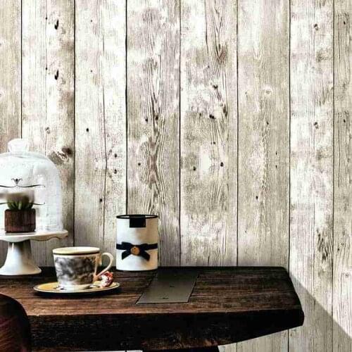 Self Adhesive Old Wood Grain Wallpaper Waterproof Old Furniture Stickers Wooden Door Wardrobe Desktop Pvc Wall Papers 45*600cm