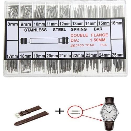 144PCs/set 8-25mm Watch Band Spring Bars Strap Link Pins Repair Watch Link Pins Tool Sets Watch Accessories Professional Tool