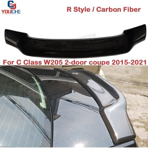 R Style Carbon Fiber Boot Spoiler Tail Lip Wing for Mercedes W205 C205 C Class 2-door coupe 2015 + C180 C200 C250 C300 C350