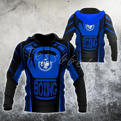 Tessffel Boxing 3D Print Fashion Mans Sweatshirt Hoodies Zipper Hooded Harajuku Boxer Streetwear Hip Hop Casual Clothing B9
