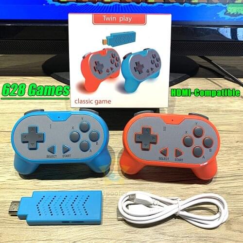 USB Video Game Console HDMI-Compatible TV HD Output Wireless Joystick Doubles Console Built-In 628 Classic Retro Games Mini