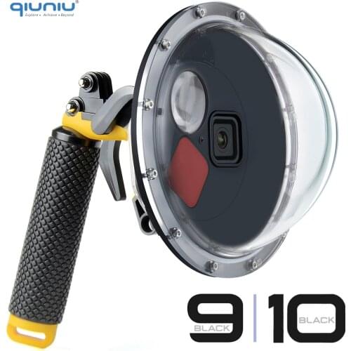 QIUNIU 45m Waterproof Filter Switchable Dome Port Diving Housing Case + Trigger Grip for GoPro Hero 9 Black Go Pro 9 Accessory
