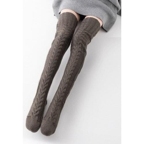 Knitted Warm Thigh High socks over the knee long tube pile Boot socks Ladies Girls Winter Sexy Extra long Stockings dropshipping