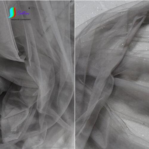 High-grade Retro Silt Gray Tone Encryption Transparent Soft Mesh Yarn Bud Mesh Tutu Skirt Wedding Dress Fabric A0027F