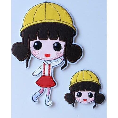 1 PCS 3D Cute A little girl in a hat Patch for Clothing Sticker for Children Boy Girl DIY Patches T-shirt Heat Transfer Badges