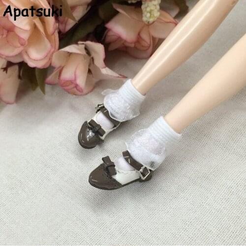 2pairs/lot Pure Color Lace Doll Sock for Blythe Dolls Elastic White Black Short Socks For Barbie 1:6 Doll Accessories