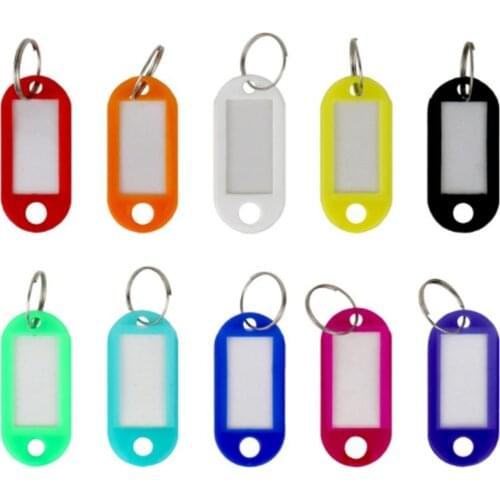 20PCS Multicolor Keychain Key ID Label Tags Luggage ID Tags Hotel Number Classification Card Key Rings Keychain Random Color