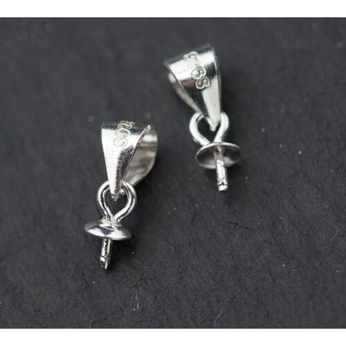 3pcs/lot 925 Sterling Silver Beads Pendant Connector Bail Caps Dia 3mm Necklace End Cap Clasps DIY Jewelry Making Accessories