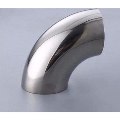 34mm O/D 304 Stainless Steel Sanitary Butt Weld 90 Degree Elbow Bend Pipe Fitting