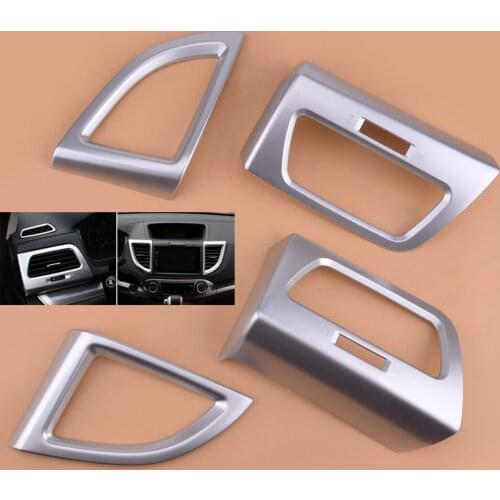4pcs ABS Chrome Air Condition AC Vent Outlet Cover Trim Frame Fit for Honda CRV 2012 2013 2014 2015 2016