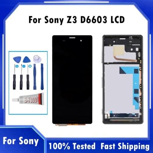 5.2" New LCD For SONY Xperia Z3 D6603 D6633 D6653 L55T D6683 D6616 Display Touch Screen with Frame For SONY Xperia Z3 Dual LCD