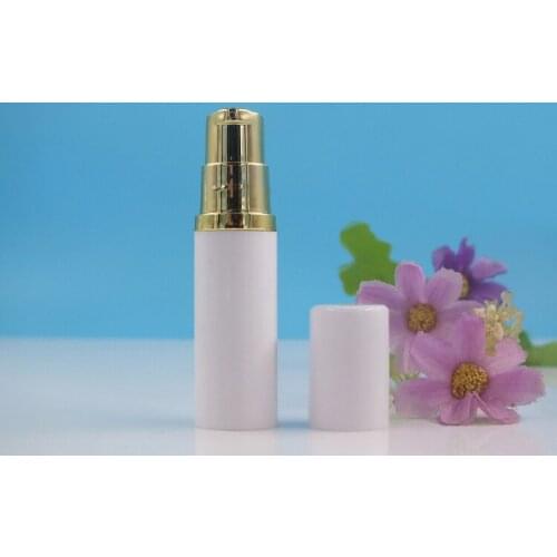 5ML white airless bottle gold vacuum pump white lid lotion emulsion serum sample eye essence skin care sprayer toner packing
