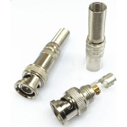 5pcs/lot No Welding Adapter with Shield Screw Q9 Plug BNC Male Connector for Video Surveillance Camera