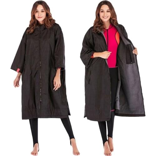Men Women Wetsuit Quick Dry Bathrobe Microfiber Large Beach Towel Changing Robe Swimming Dry Robe Hooded Bath Towels Surf Poncho
