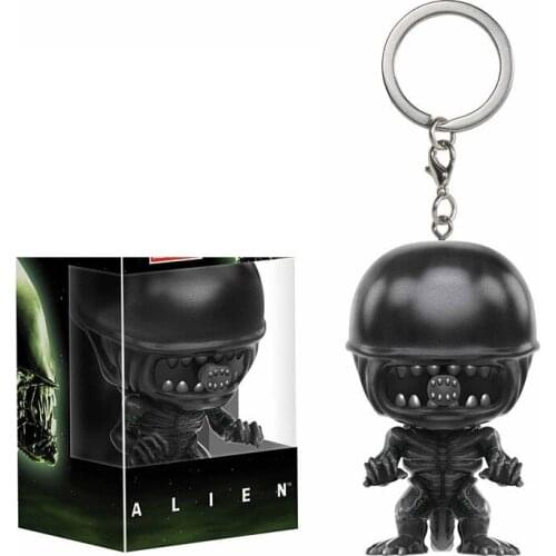 Pocket Keychain Official Movies Alien Action Figure Collection Model Toys Children Birthday Gift with Retail Box