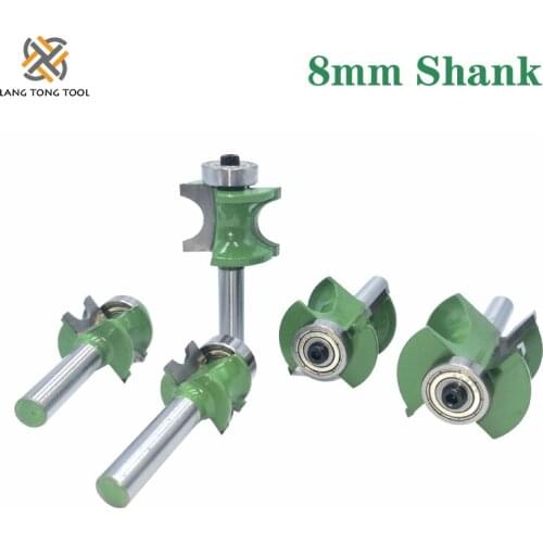 LANG TONG TOOL 8mm Shank Bullnose Half Round Bit Endmill Router Bits Wood 2 Flute Bearing Woodworking Tool Milling Cutter LT019
