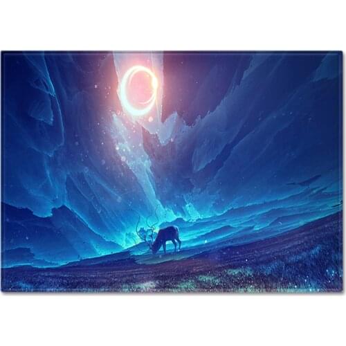 Beautiful Cartoon Deer Series Anime Fantasy Floor Mat Door Mat Anti-slip Mat Carpet Bedroom Living Room Home Decoration