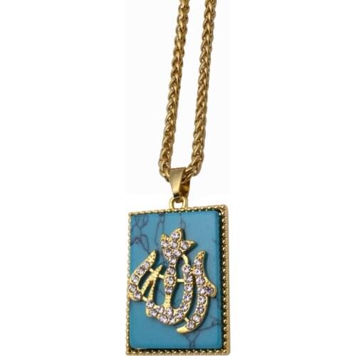 Muslim Allah pendant & necklace , charm crystal Islam Gift & Jewelry Arab God pendant