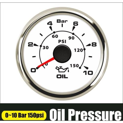 52mm Oil Pressure Gauge with backlight 0-10BAR 0-150PSI For Motorcycle Auto Car Boat Waterproof Oil Pressure meters