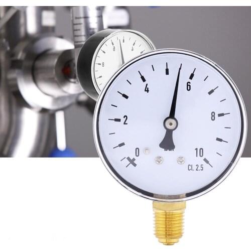 1/4 Inch Water Pressure Gauge Air Oil Hydraulic Pressure Tester Meter Side Mount Manometer NPT 0-10 Bar