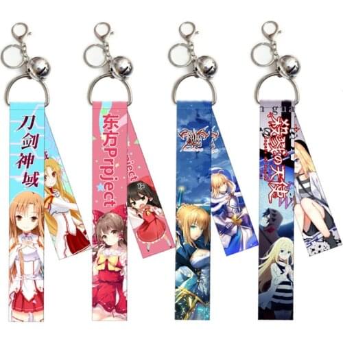 Sword Art Online Lanyard Keychain Anime Game Touhou Project Angels of Death Fate/Grand Order FGO Pendant Jewelry Collections
