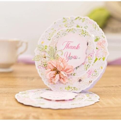 Mmao Crafts Metal Steel Cutting Dies New Lace round frame plate Stencil For DIY Scrapbooking Paper/photo Cards Embossing Dies