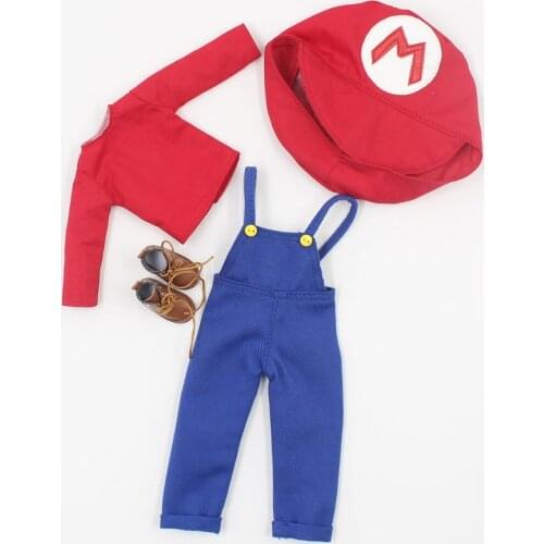 Outfits for Blyth doll Super Pump Man Blue Overalls suit for 1/6 azone BJD icy dbs