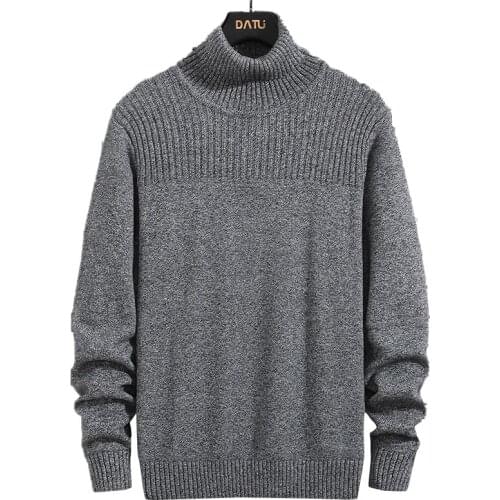 2021 new mens sweaters in winter, turtleneck, autumn and winter, individual sweaters, solid color, stretch sweaters, cotton