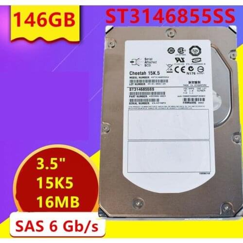 New HDD For Seagate/Dell Brand 146GB 3.5" 15K5 SAS 6 Gb/s 16MB For Internal HDD For Enterprise Class HDD For ST3146855SS