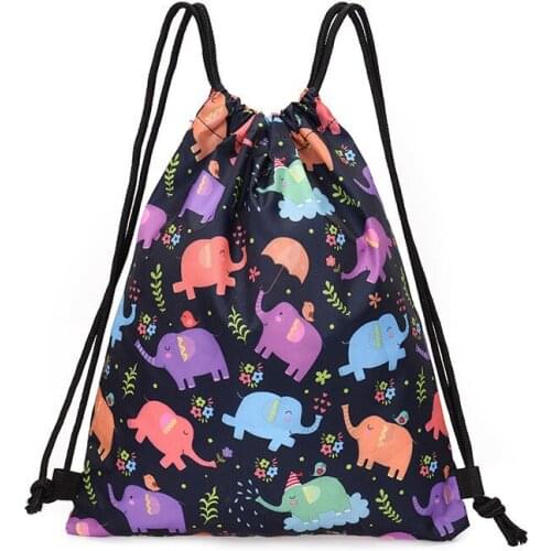 New printed drawstring folding backpack Fashion leisure large capacity backpack