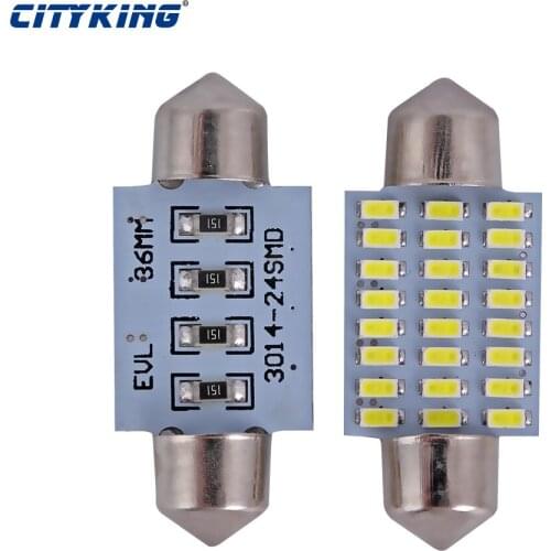 Wholesale 10pcs/lot White C5W led festoon 39mm 41mm 36mm 31mm 24led 3014 SMD 240LM Interior Festoon led car dome light LED Bulb