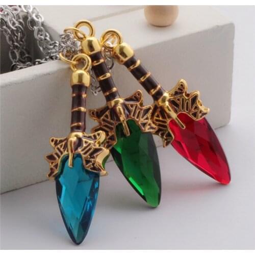 Wholesale New Arrival Dota 2 Aghanims Scepter Necklace Blue Red Green Zinc Alloy Pendant Great Gift for Boy Girl Friend Funs