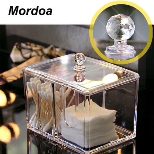 Mordoa makeup storage organizer acrylic cotton pads acrylic round container 100% quality assurance