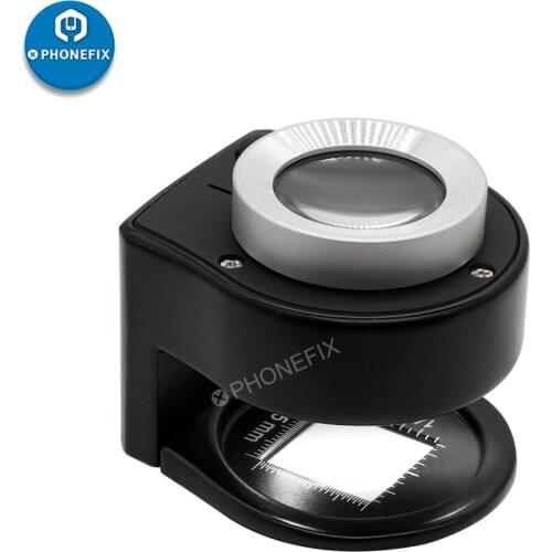 30X Handheld Pocket Microscope LED Jewelry Loupe Portable Magnifying Glass Jewelry Magnifier with LED Light Purple UV Lamp