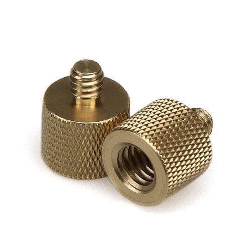 3/8"-16 Female to 1/4"-20 Male Tripod Thread Reducer / Adapter Brass NEW (2-pack)