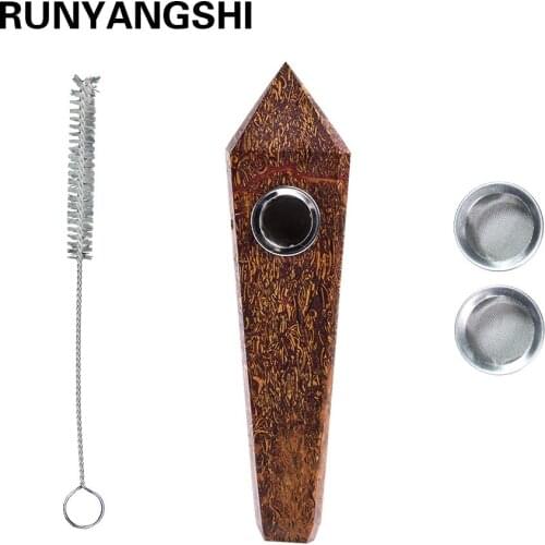 Runyangshi 1pc Natural Quartz Smoking Pipe lighter imperial jade Crystal Point Wand Healing Crystal gemstone drop shipping
