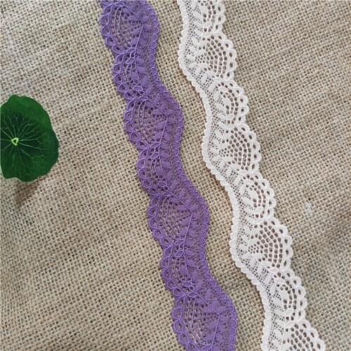 S2133 3cm wide white lace embroidery, cotton stretch lace trimming, clothing, underwear sewing