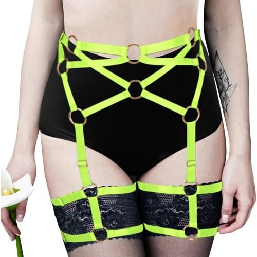 Sexy Woman Harness Garter Body Bondage Straps Belt Stockings Lingerie Seks Bdsm Waist To Leg Harness Thigh Garters Belt Fetish