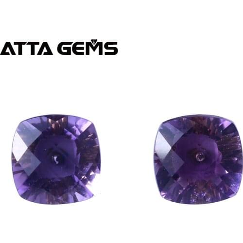 Natural Amethyst Stud Earring 18K Rose Gold 3.78 Carats Natural Amethyst Real Gold Earring for Women Wedding Birthday Gifts