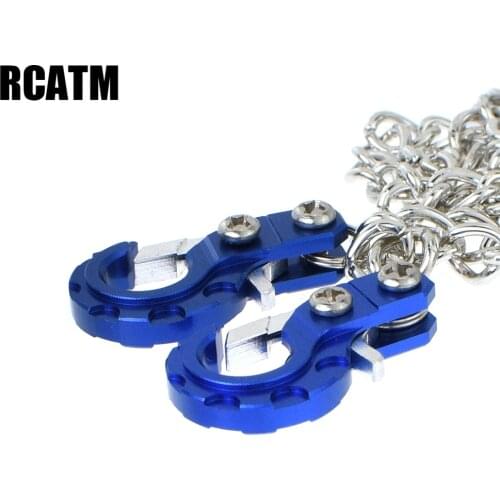 CNC Aluminum Alloy Rescue Buckle Trailer Chain For 1/10 RC Crawler Car Traxxas TRX4 TRX6 G63 D90 D110 Axial SCX10 CC01 TF2
