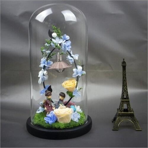 15*35cm Black Base Glass Dome Vase Home Decoration Diameter=15cm Height=35cm Glass Dome Friend Gift Wedding Decoration