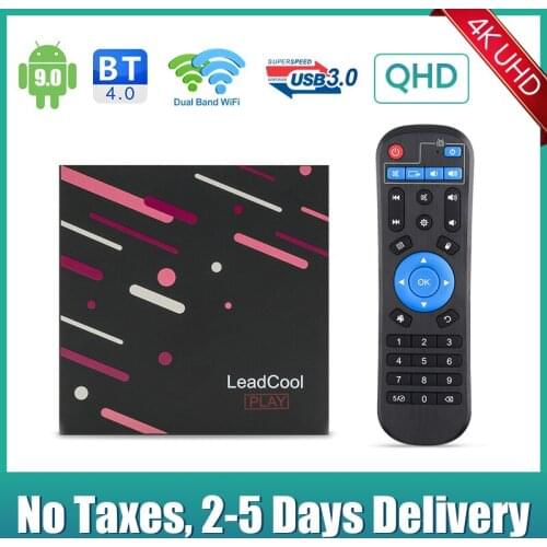 Leadcool play Smart TV Box 4K Android 9.0 RK3318 Quad Core QHD Android TVBox 4G 64G Set top Box