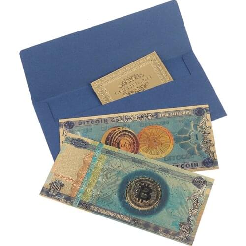 UV luminous gold foil BTC banknot BITCOIN PVC Money Bit Home Decoration