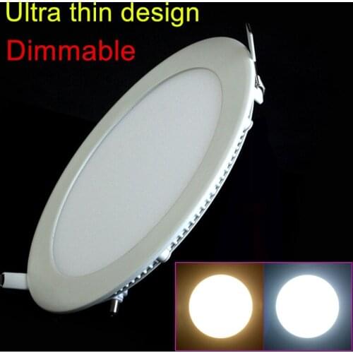 Ultra Thin Dimmable Led Panel Downlight 3w 4w 6w 9w 12w 15w 25w Round LED Ceiling Recessed Light AC110-220V LED Panel Light