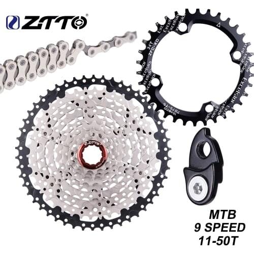 ZTTO MTB 9 Speed 50t Cassette Mountain Bike Cassette 9v 11-50T Wide Ratio Bicycle 9S Freewheel Compatible with M430 M4000 M590