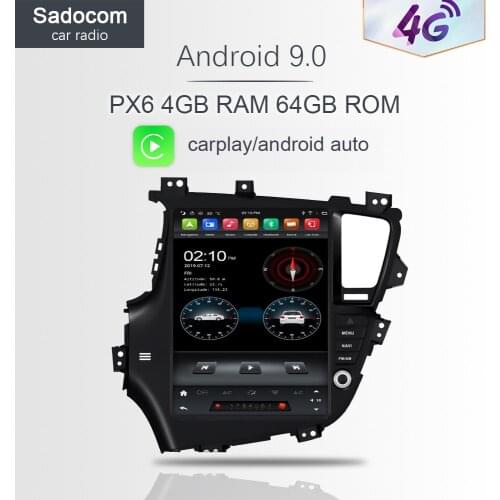 Vertical Tesla PX6 DSP IPS Car DVD Player Android 9.0 64GB+ 4G SIM Bluetooth 5.0 Wifi GPS Auto Radio For kia K5/Optima 2010-2013