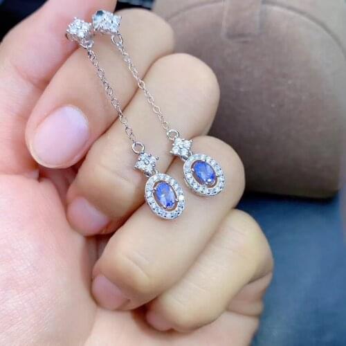 Anniversary Best Gift Tanzanite Earring Natural And Real 925 sterling silver Tanzanite Earring