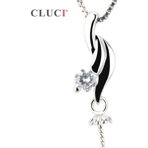 CLUCI women jewelry charm pendant fitting, 925 sterling silver pendant accessory, mounting for DIY pearl pendant SP146SB