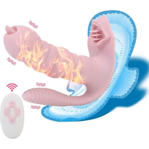 Women G Spot Licking Vibrator For Clitoris Sucker Vaginal Massager Heated Dildos Anal Plug Sex Toys Adult Erotic Panties Machine